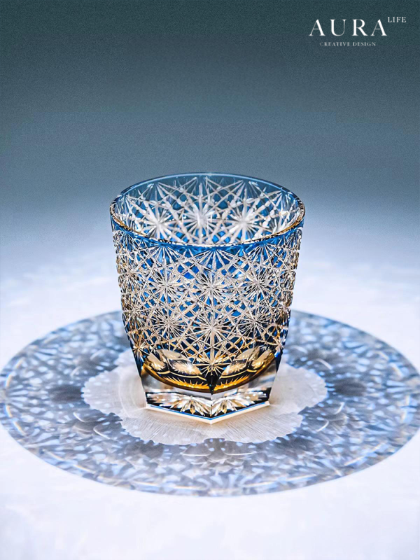 Edo Kiriko Chrysanthemum Whiskey Glass - Image 3