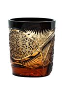 Amber Edo Kiriko Whiskey Glass