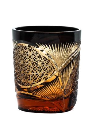 Amber Edo Kiriko Whiskey Glass