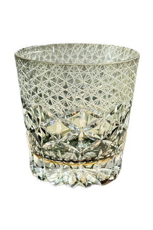 Dreamscape Edo Kiriko whiskey glass with traditional Japanese cut patterns