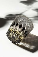 Edo Kiriko shadow whiskey glass with diamond cut and gift box