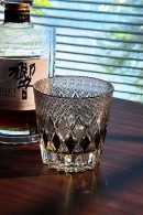 Edo Kiriko shadow whiskey glass with diamond cut and gift box
