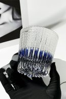 Edo Kiriko Mugwort Cut Crystal Whiskey Glass on mirror background